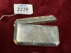 A Silver and gold washed card Case, Chester 1923, 52g.