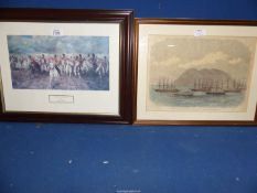 A framed Print "Scotland Forever" by Lady Butler, 19" x 15",