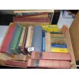 A wooden crate of books to include; Italiano - Inglese Dictionary, Music books, Grammar, etc.