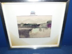 A small unsigned impressionist Watercolour/Wash of Snowdonia.