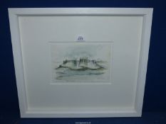 A modern framed Watercolour on paper titled Fort Poros, signed lower right Dorothy Kirkbride,