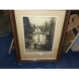 A William Renison (1866-1965) etching of John Knox's house,