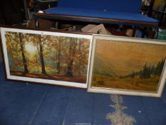 A large framed Print by David Shepherd titled "Autumn" along with a framed Print on board depicting