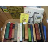 A box of books to include; Alice's Adventures in Wonderland, Middle East Diary by Noel Coward,