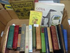 A box of books to include; Alice's Adventures in Wonderland, Middle East Diary by Noel Coward,