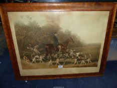 A large framed Hunting Engraving entitled "William Long" Huntsman to his Grace,