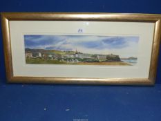 A framed and mounted lithograph depicting a coastal scene of Castlerock,