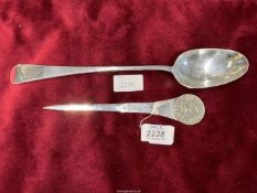 A Silver plated rat tail basting Spoon,