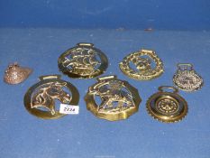 A small quantity of large horse brasses.