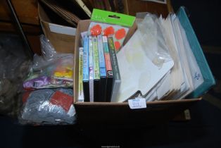 A quantity of crafting equipment including stamps, DVD's on card making etc.