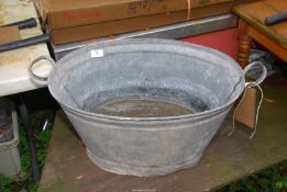 A galvanised bath.