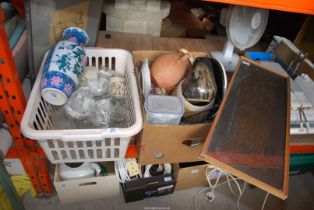 Two boxes of mixed china and glass, etc.