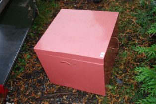 A painted box, and a pouffe.
