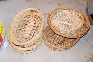 Five circular baskets.