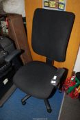 A swivel office chair.