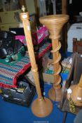 A standard lamp - 53" tall and a bamboo plant stand.