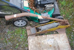 A Dunlop trolley, air inflator and a compressor.