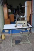 A Brother Industrial B755-MK3 lockstitch sewing machine, has come straight from work.