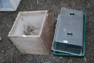 A Propagator and a square planter -14½" square x 14½" high.