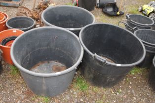 Three plastic planters 27" wide x 20" deep.