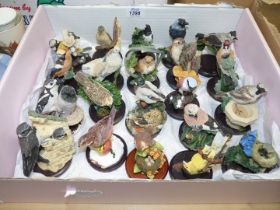 A box of birds including Country Bird Collection - Mallard, Sand Martin, Wren etc., some chips.