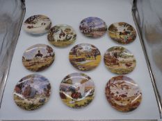 A quantity of Royal Worcester Thelwell Ponies wall plates: The Water Jump,