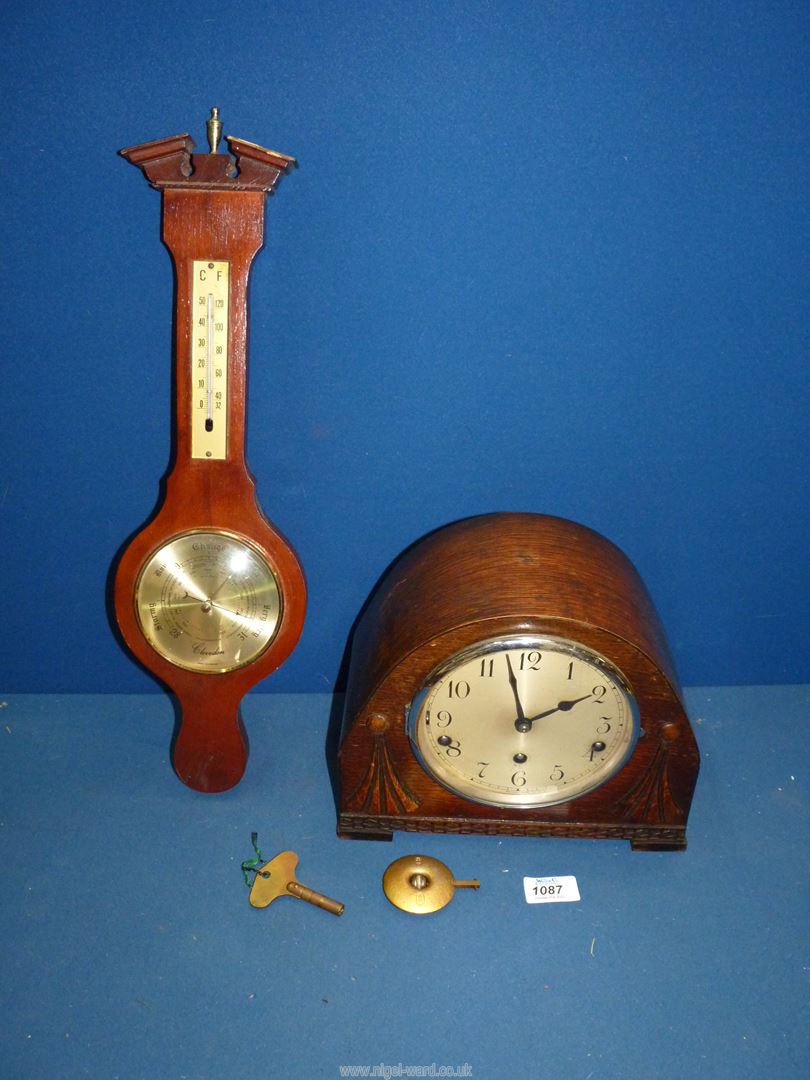 A Westminster chiming Mantle clock,