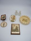 A small quantity of china to include; Royal Doulton Bunnykins bowl, Goebel wall pocket,