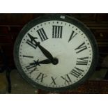 A French 19th Century zinc surround tower clock, face diameter 36".