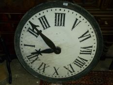A French 19th Century zinc surround tower clock, face diameter 36".