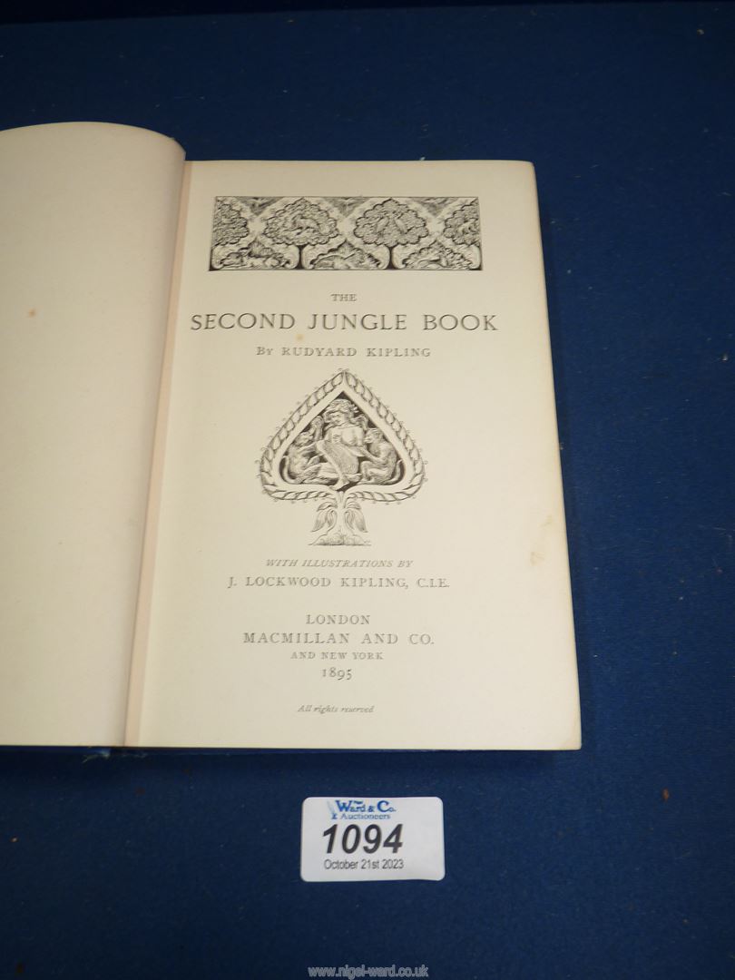 A first edition 1895 'The Second Jungle Book' by Rudyard Kipling. - Image 3 of 13