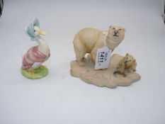 A Border Fine Arts endangered species Polar bear and cub (tail chip),
