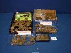 Various pre-decimal coins including Old pennies (Edward VII, George V, VI & Queen Elizabeth II,