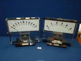 Two Weir Electrical Instrument Co. Ltd. Voltmeters/Ammeters, 12" wide x 11" high.