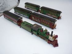 A Bachman early American type 2-6-0 loco in green livery "Thomas Kincade's Christmas Express"