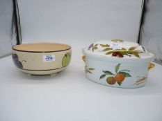 A Ledbury Pottery, grapes, apples and strawberries decorated bowl, limited edition no.