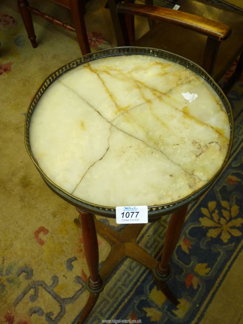 A 19th century Empire style Marble topped stand (marble cracked). - Image 2 of 3