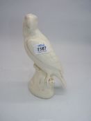 A late 19th century Minton Staffordshire salt glazed white parrot,