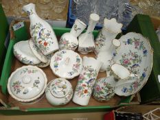 A quantity of Aynsley 'Pembroke' china including display plate, bud vases, powder pots, etc.