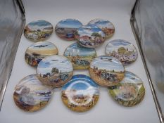 Twelve display plates of 'Farming Through The War Years' by Danbury Mint,