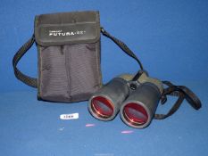 A pair of Tasco Futura binoculars, 12 x 50 mm, fully coated 272 ft = 1000 yds., cased.