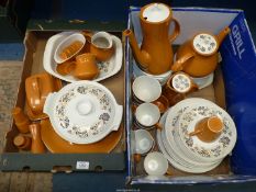 A large quantity of Poole Pottery in 'Desert Song' pattern plus similar, a part dinner and tea set,