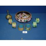 A small quantity of Cloisonne items to include;