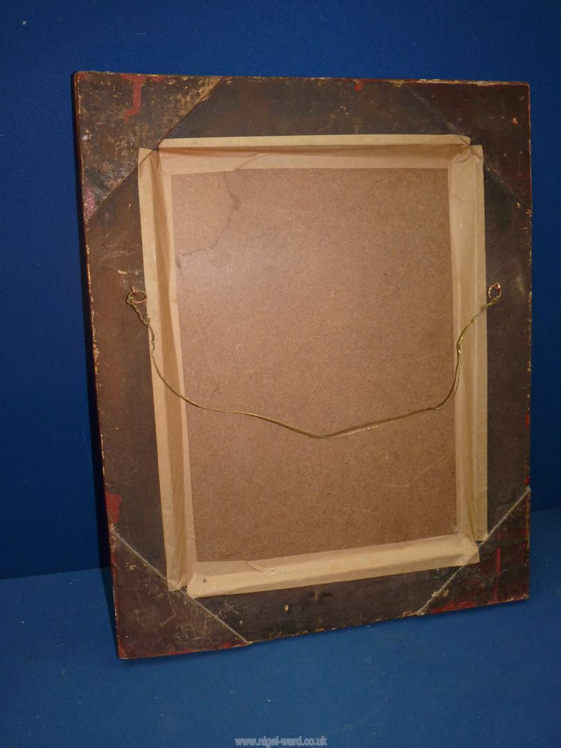 A mahogany framed wall mirror having inner part of frame painted black, - Image 3 of 3