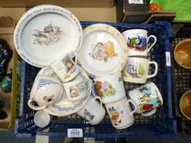 A quantity of nursery china including a Royal Doulton "Winnie the Pooh" bowl ,