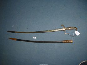 A Prussian Wilhelm 1st Cavalry Sabre with brass stirrup hilt,