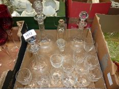 A quantity of glass including etched glasses,