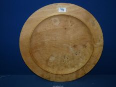 A turned Burr Elm Platter, 18" diameter.