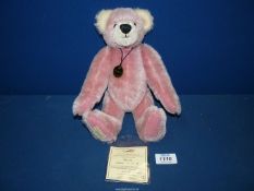 A Deans Limited Edition pink bear 'Sylvia' no: 73/80, 12'' tall.