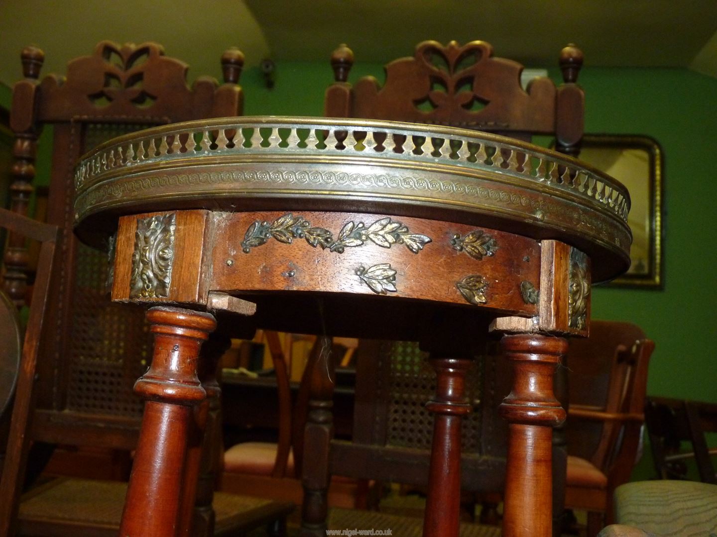 A 19th century Empire style Marble topped stand (marble cracked). - Image 3 of 3
